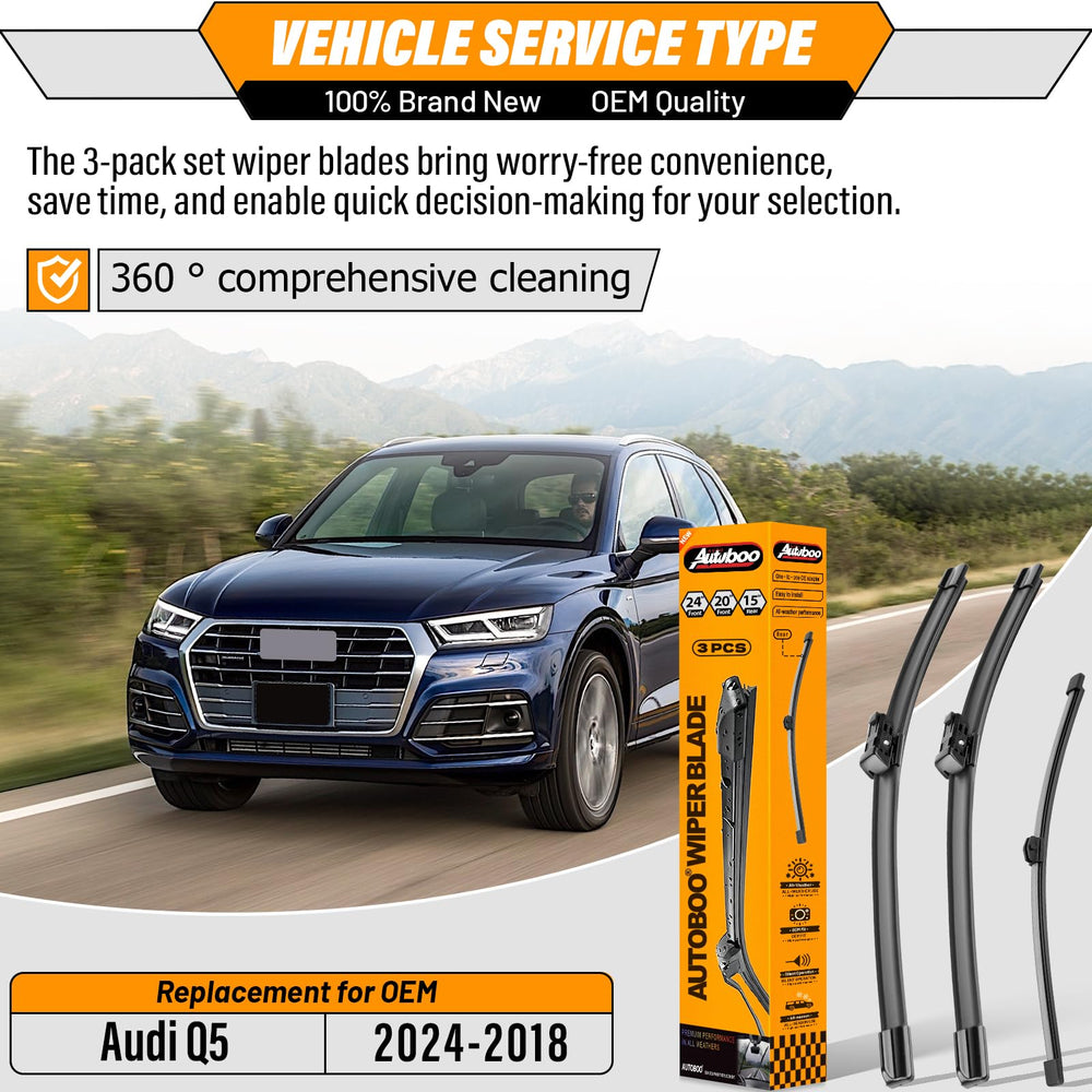 AUTOBOO 20-inch front wiper blade for Audi Q5 delivers smooth wipes