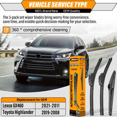 AUTOBOO 20 inch front wiper blade for Toyota Highlander improves visibility
