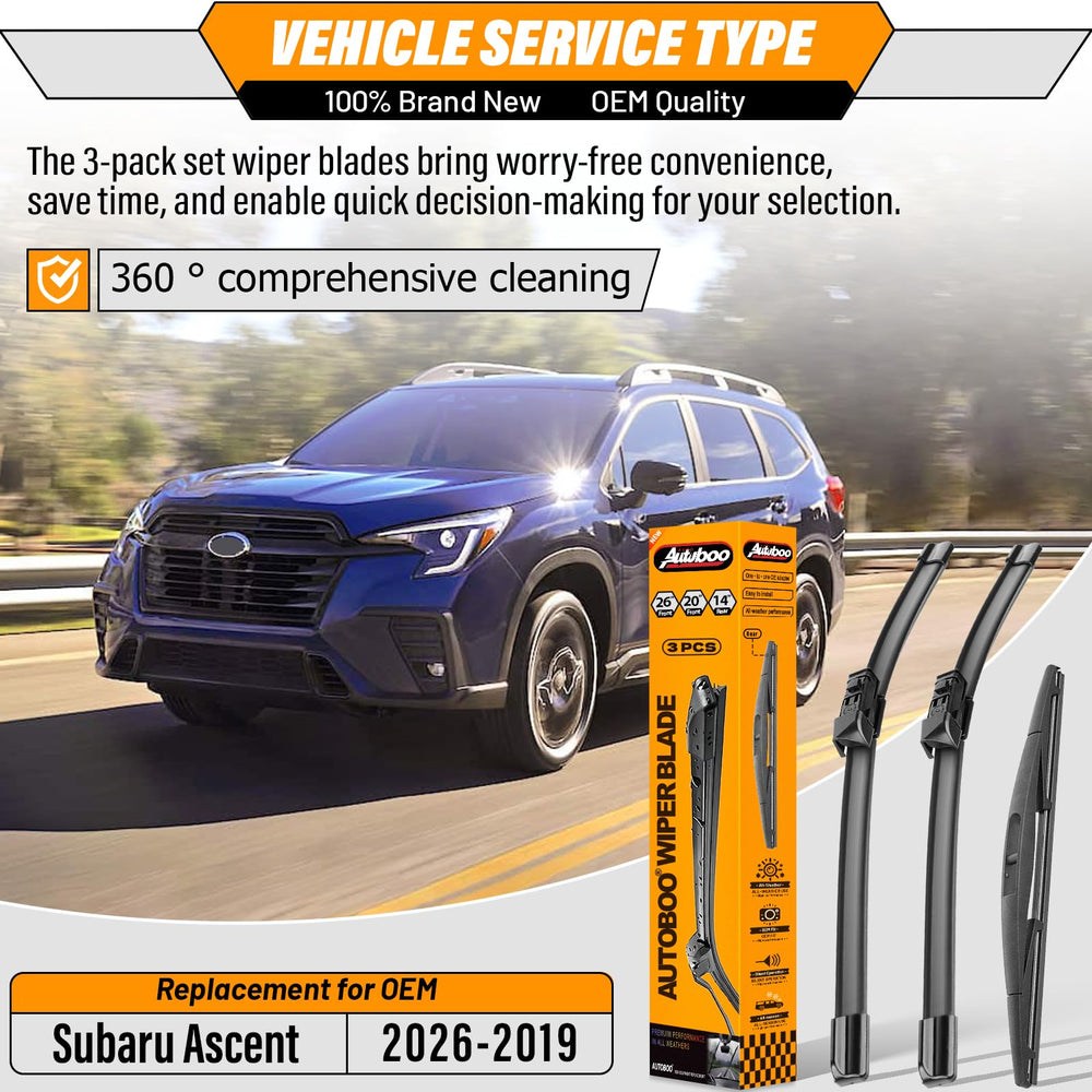 AUTOBOO 20-inch windshield wiper blade front right keeps windows clear during heavy precipitation