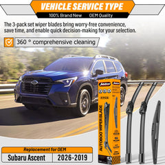 AUTOBOO 20-inch windshield wiper blade front right keeps windows clear during heavy precipitation