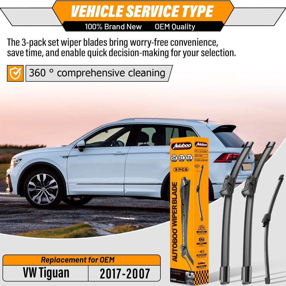 AUTOBOO 21 inch windshield right blade for Tiguan delivers clear sweeping