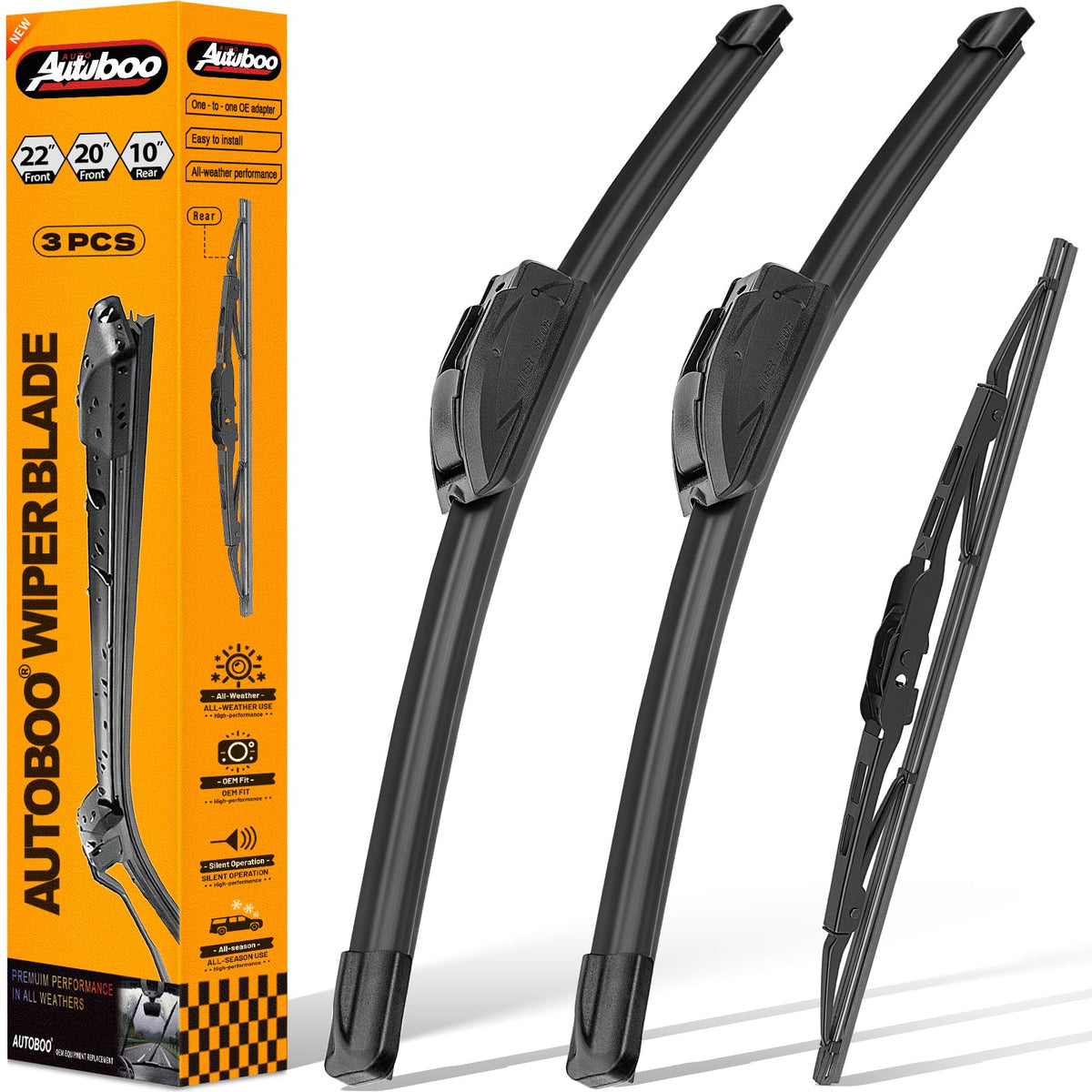 AUTOBOO 22-inch front wiper blade for Jeep Compass enhances visibility in rain