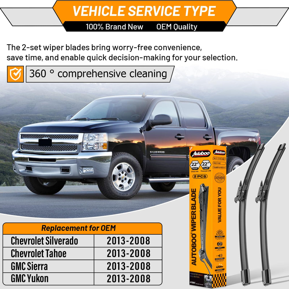 AUTOBOO 22-inch right wiper blade ready for clear visibility