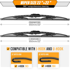 AUTOBOO 22-inch wiper blades right installation shows precise fit on Express windshield