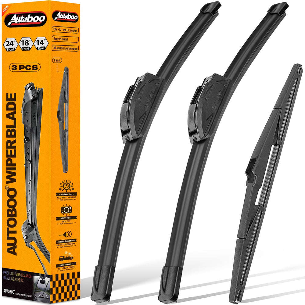AUTOBOO 24-inch front-left wiper blade for Hyundai Santa Fe offers clear rain visibility