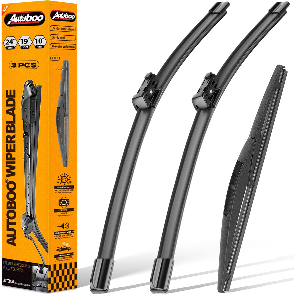 AUTOBOO 24-inch front wiper blade installed on Honda CR-V for clearer rain visibility