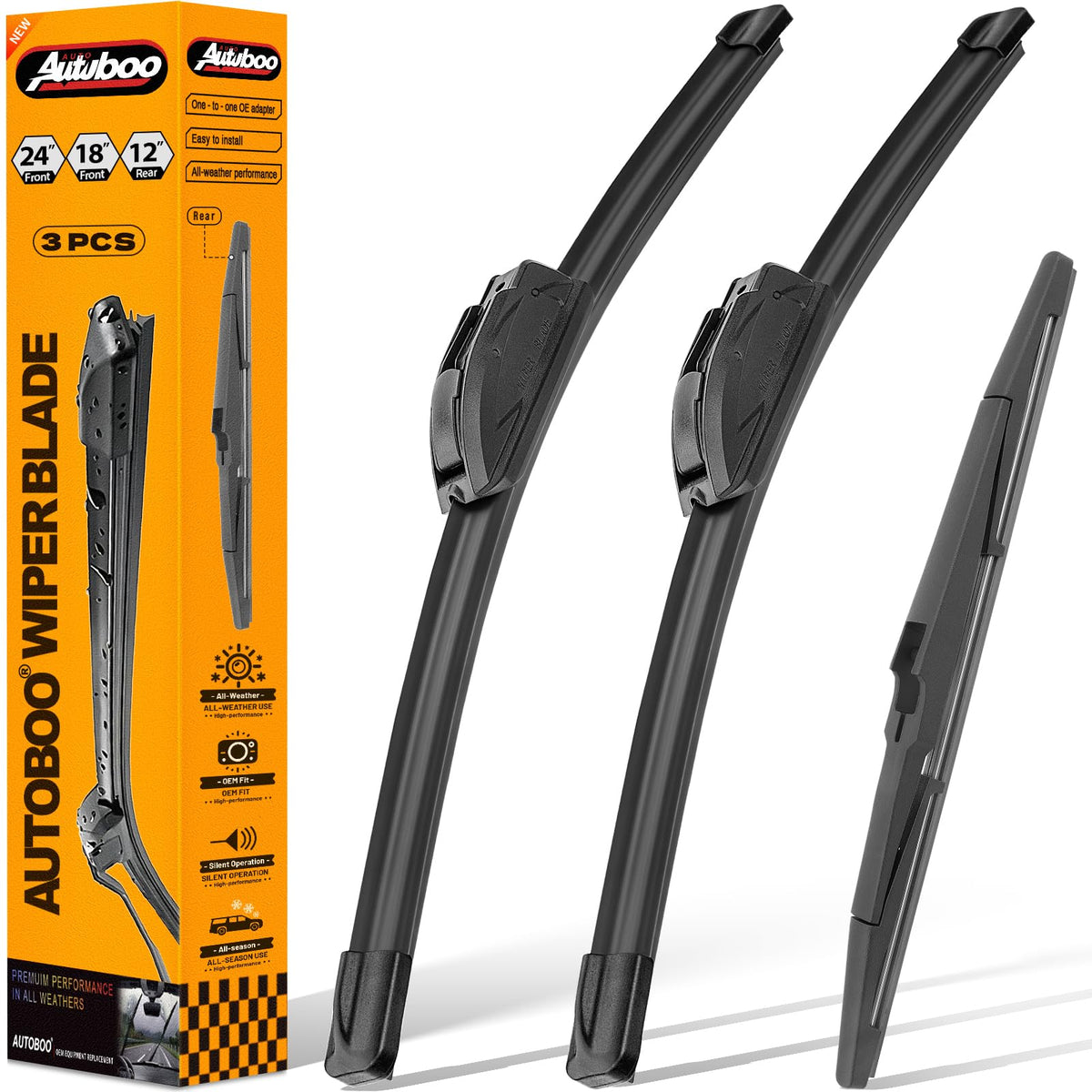 AUTOBOO 24-inch front wiper blade for Equinox and Terrain improves visibility in rain