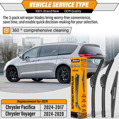 AUTOBOO 26-20 wipers on Pacifica driver side for steady contact