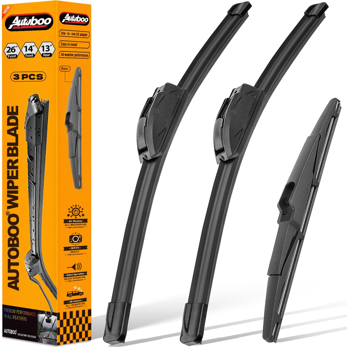 AUTOBOO 26-inch front wiper blade for Hyundai Santa Fe improves rain visibility