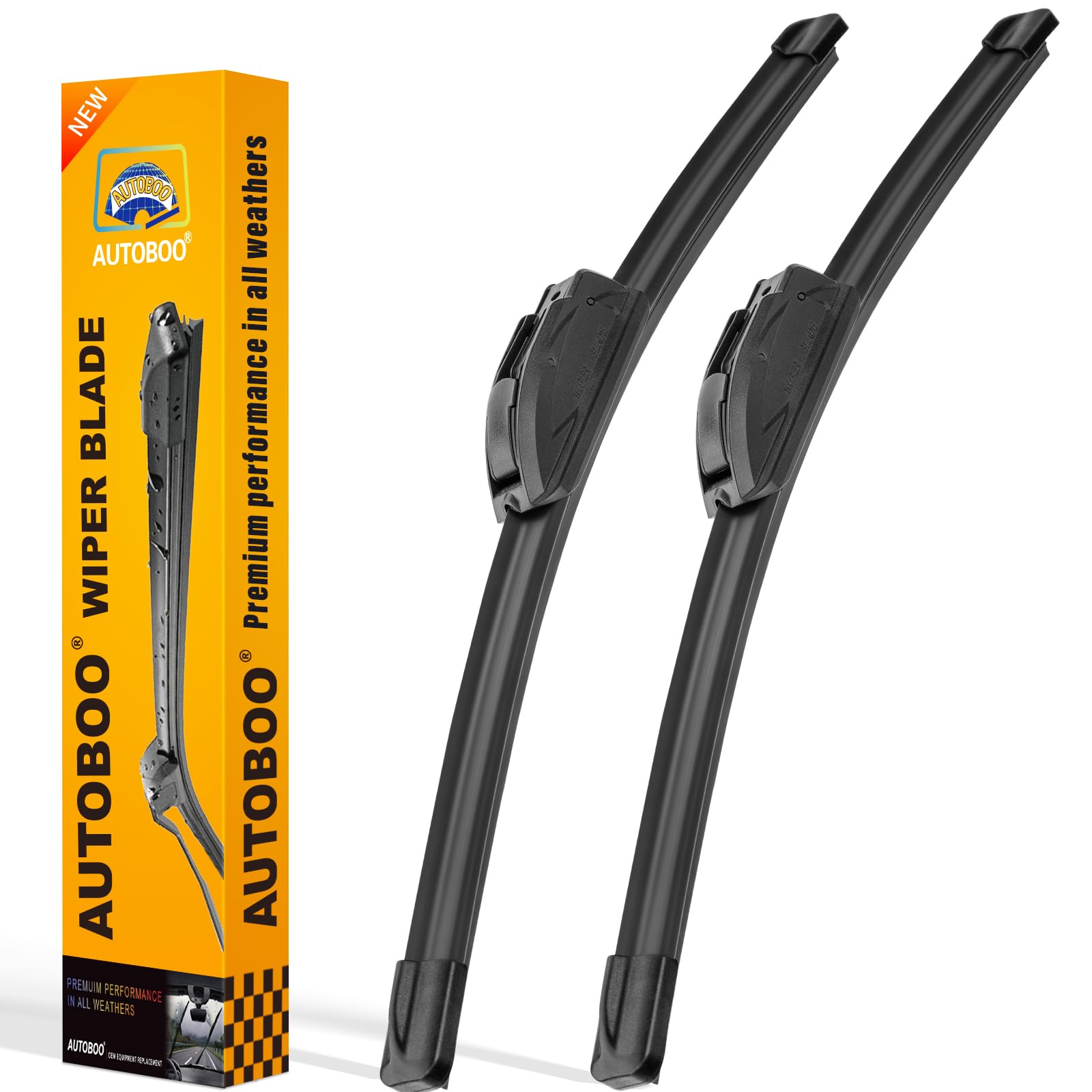 AUTOBOO 26-inch wiper blade front view for reliable all-season visibility.