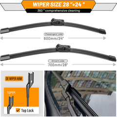 AUTOBOO 28-inch left wiper blade for Honda Civic Coupe mounts securely