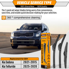 AUTOBOO 18-inch front blade maintains smooth contact on Kia Telluride