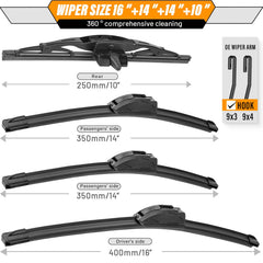 AUTOBOO all-weather wiper blades offer consistent performance in rain and snow.