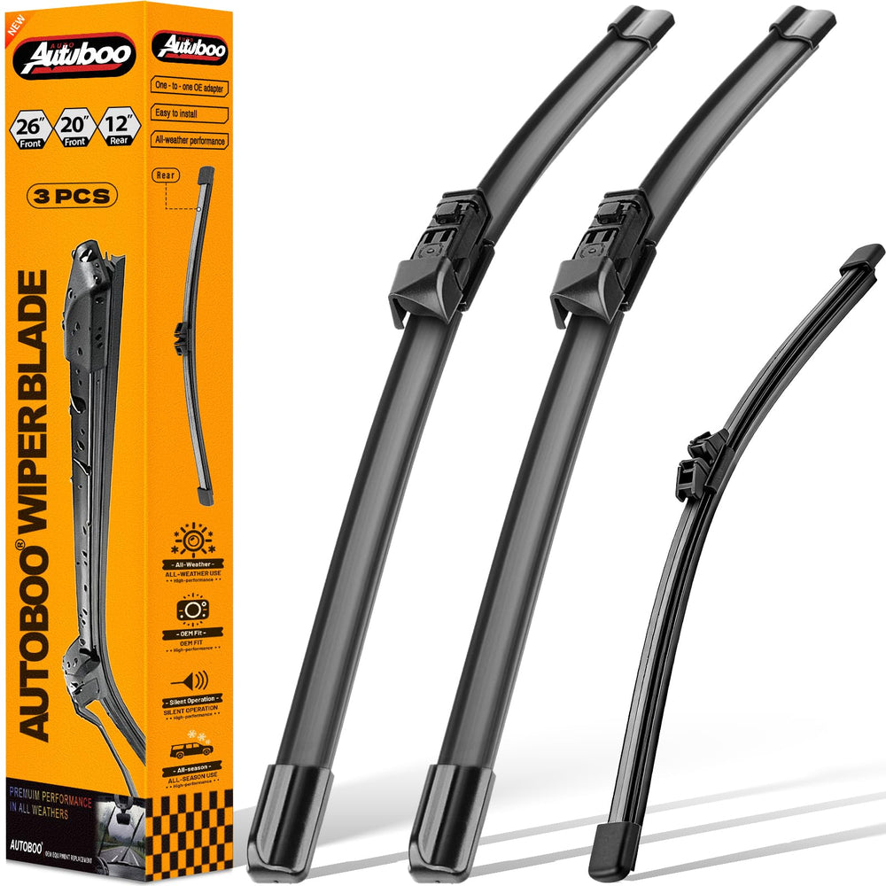 AUTOBOO front 26-inch wiper blade for BMW X3/X4 delivers quiet, high-visibility wipe.