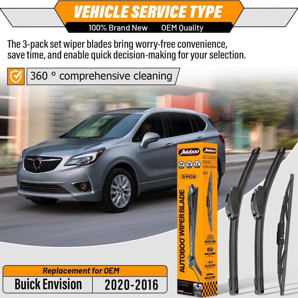 AUTOBOO Buick Envision 18-inch front wiper blade ensures smooth swipe for visibility