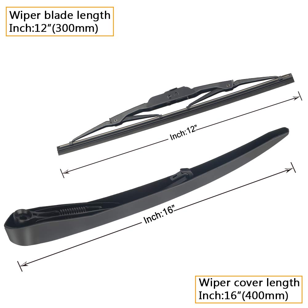 AUTOBOO 12-inch SRX rear wiper blade for all-weather visibility.