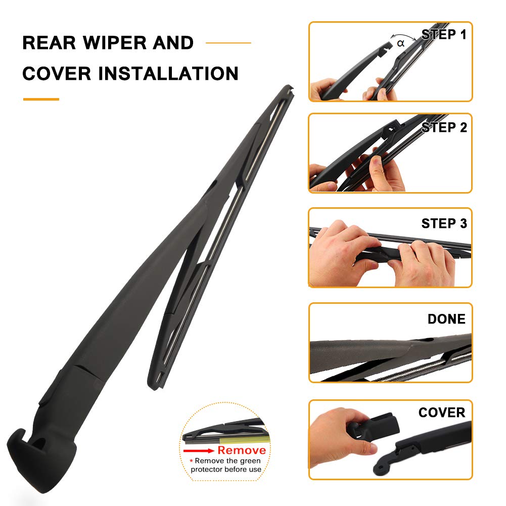 AUTOBOO easy-install rear wiper arm simplifies replacement on Jeep Wrangler JK.