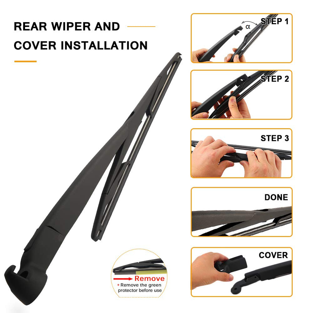 AUTOBOO easy-install rear wiper arm simplifies replacement on Jeep Wrangler JK.