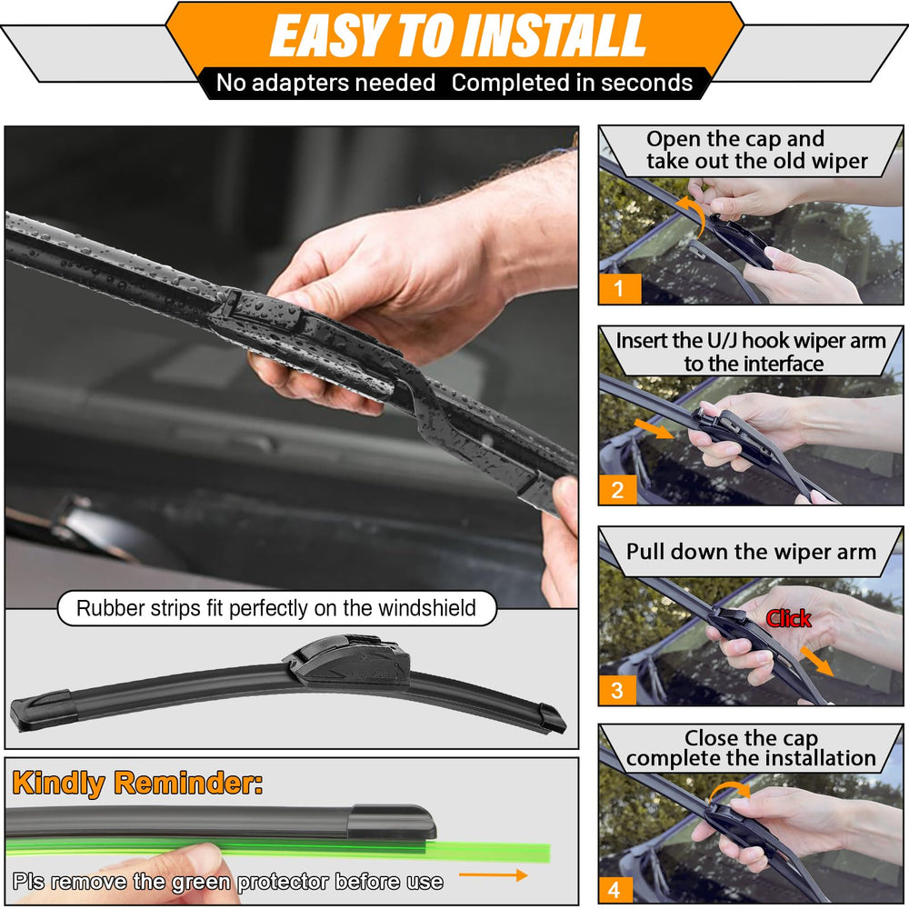 AUTOBOO easy-install wiper blades for Fiat 500 simplify replacement