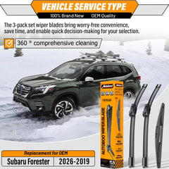 AUTOBOO front 17-inch wiper blade on Subaru Forester delivers smooth wipe and reliable coverage.