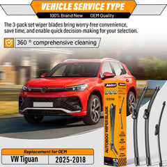 AUTOBOO 22in front wiper blade for Tiguan provides smooth, quiet performance in rain