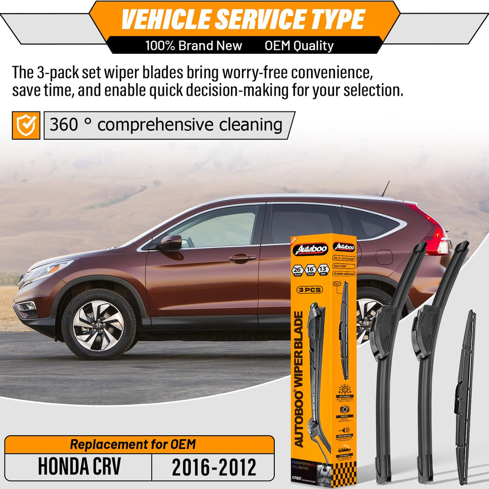AUTOBOO Honda CR-V 16-inch front wiper blade for a smooth wipe