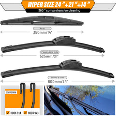 AUTOBOO Honda Pilot rear 14in blade keeps rear windshield clear