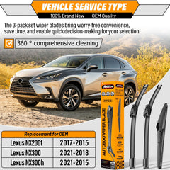 AUTOBOO 16-inch wiper blade for Lexus NX with smooth wiping