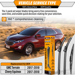 AUTOBOO OEM wiper blade for Chevy Equinox 17-inch ensures precise fit and reliable wipe