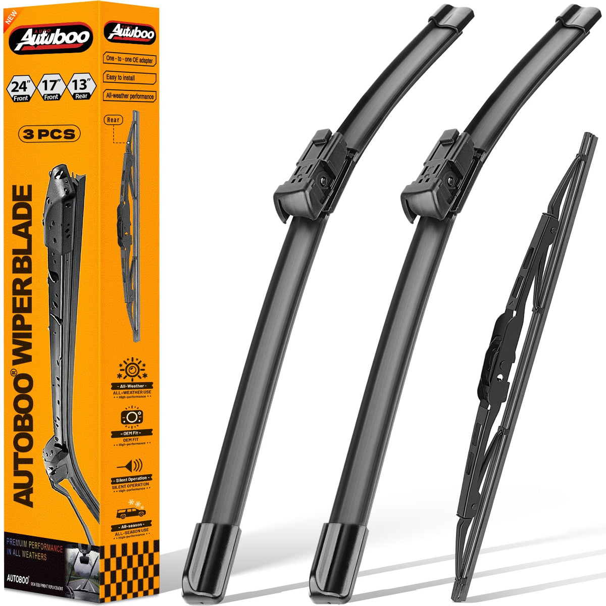 AUTOBOO OEM wiper blade for GMC Terrain 24-inch delivers clear vision in rain