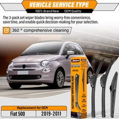 AUTOBOO 12-inch rear wiper blade for Fiat 500 improves rear view