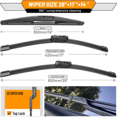 AUTOBOO rear 14-inch wiper blade on Subaru Forester ensures dependable rear visibility during showers.