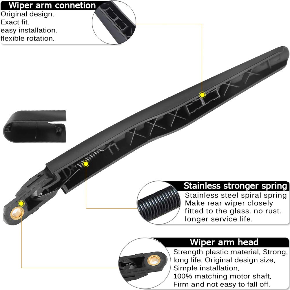 AUTOBOO rear wiper arm blade for Ford Escape – side view, smooth operation on back window