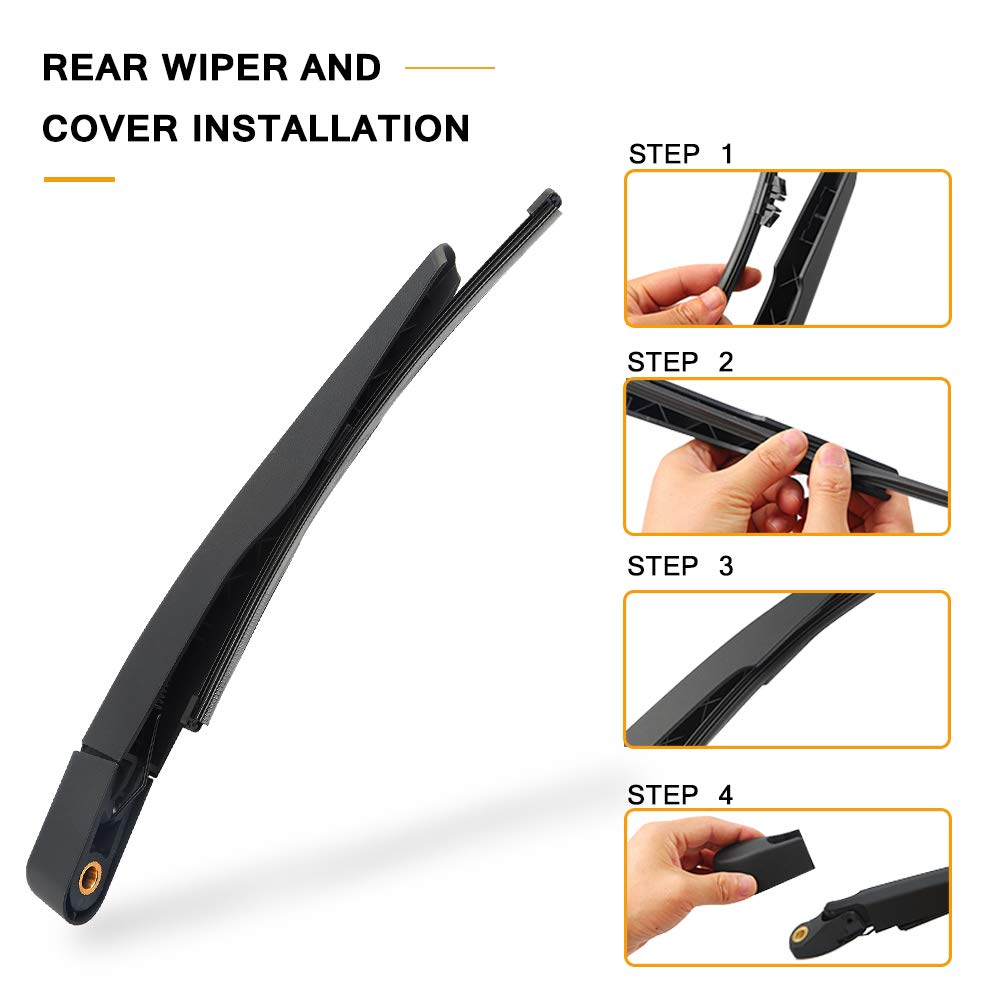AUTOBOO rear wiper arm blade frame detail – sturdy all-weather design