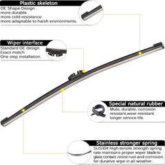 AUTOBOO rear wiper arm blade for Lincoln MKX – back view, enhanced visibility in rain