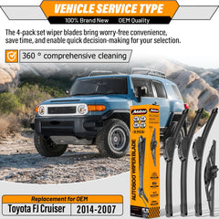 AUTOBOO 10-inch rear wiper blade provides reliable rear window clarity for the FJ Cruiser.
