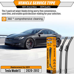 AUTOBOO Tesla Model S 18-inch wiper blade front-right for clear visibility.