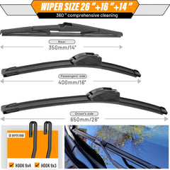 AUTOBOO 14-inch rear blade for Hyundai Tucson improving rear view in rain