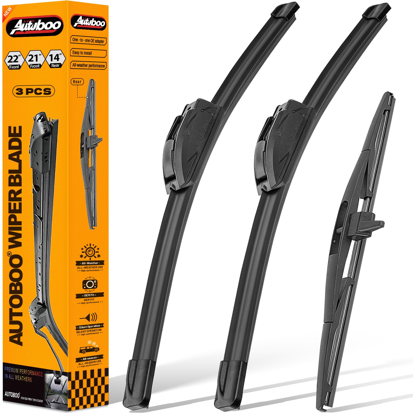 AUTOBOO 22-inch front wiper blade on Honda Pilot for clear visibility in rain