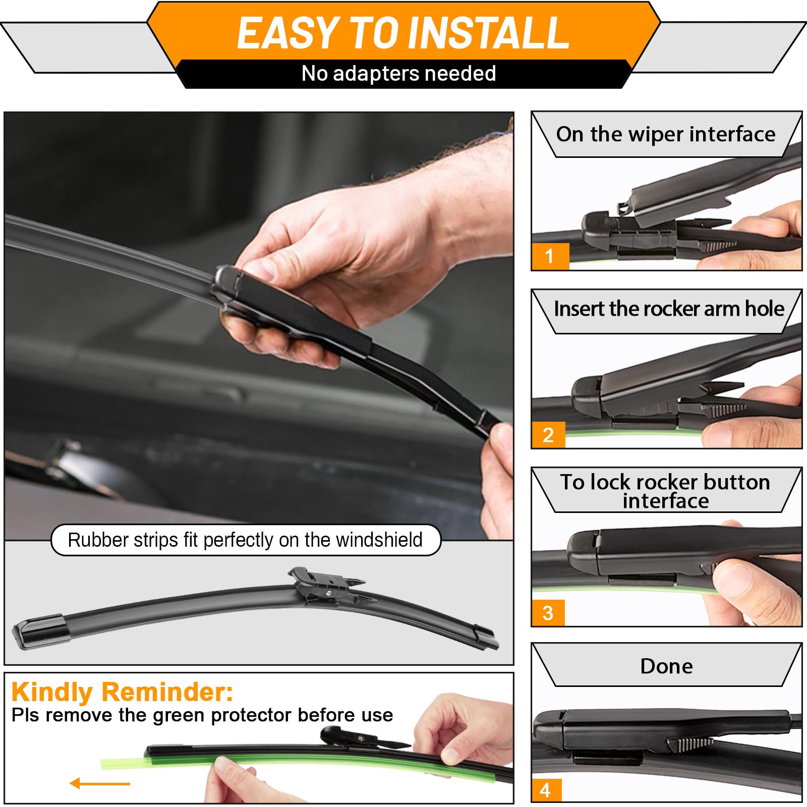AUTOBOO windshield wiper blade left 28in for Ford Fusion keeps windshield clear in rain