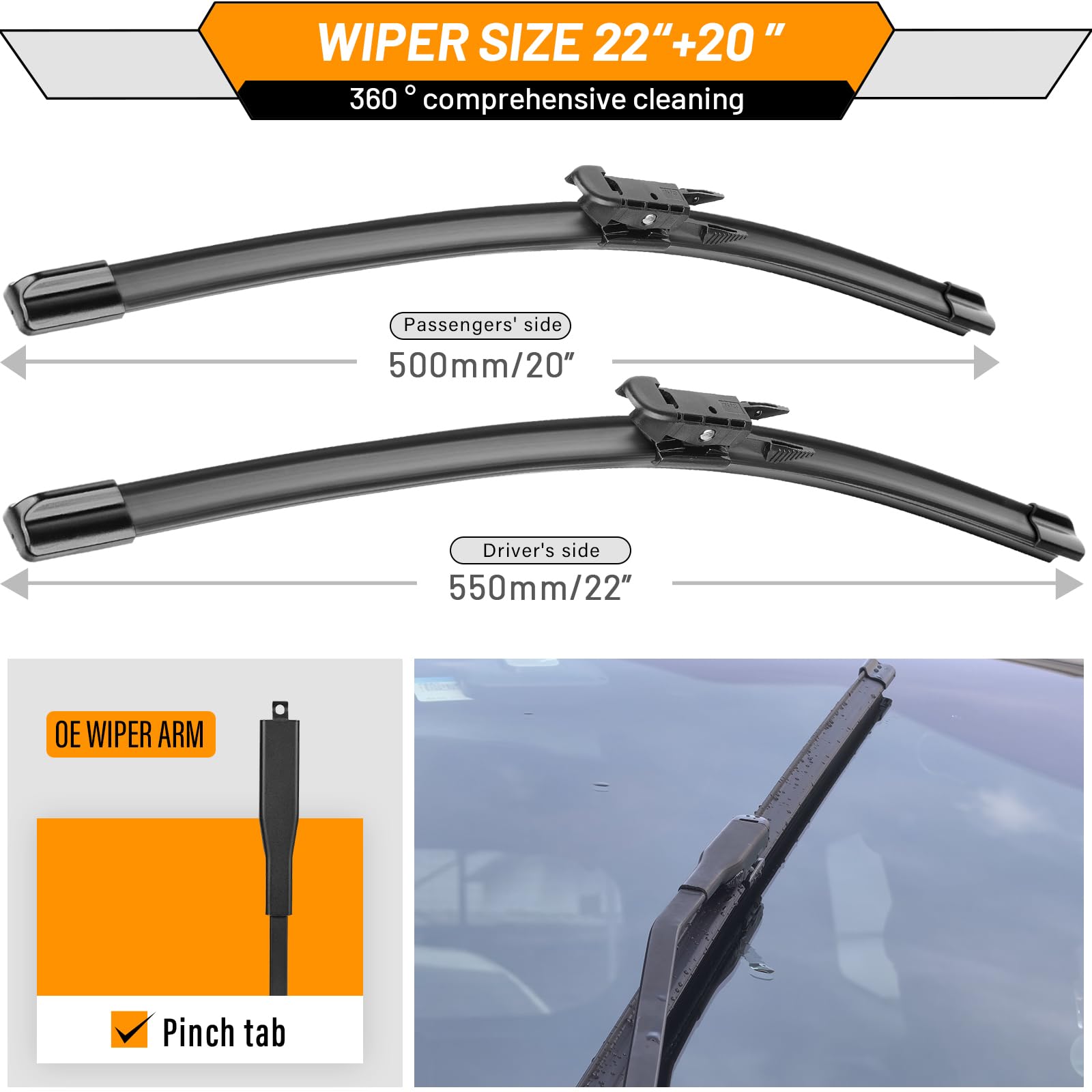 AUTOBOO MKZ 20in left blade improves visibility in rain