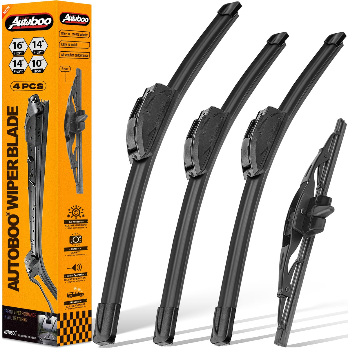AUTOBOO windshield wipers for Toyota FJ Cruiser ensure clear, all-weather visibility.