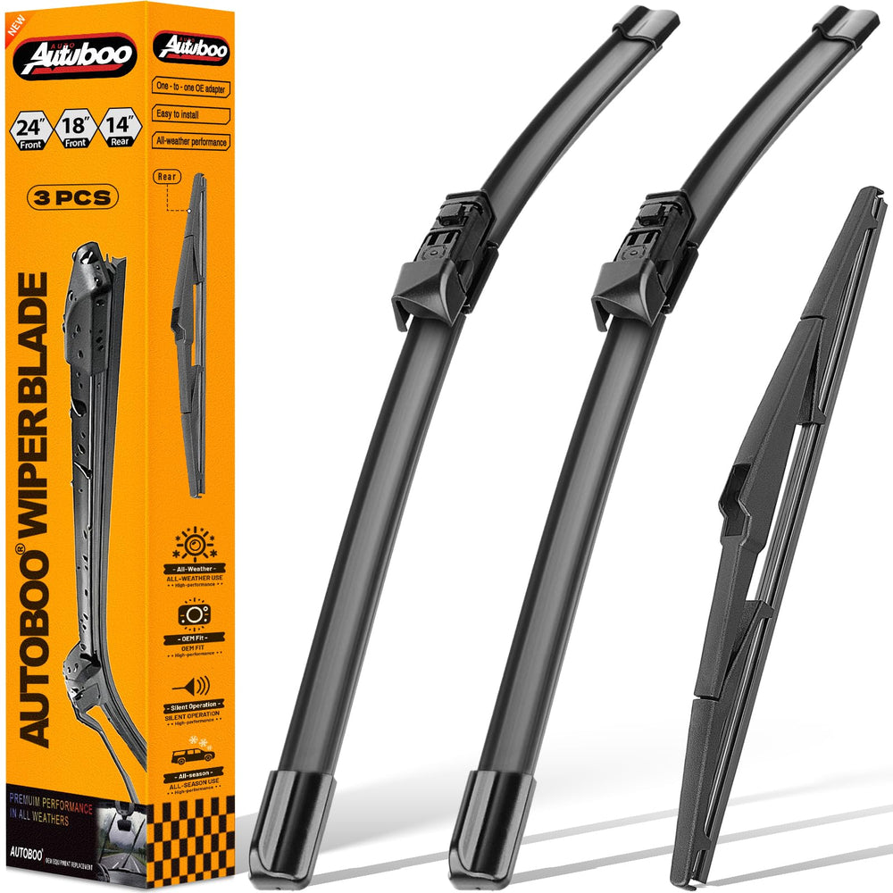 AUTOBOO 24-inch windshield left blade for Mazda, smooth rain clearance.