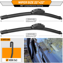 AUTOBOO 22-rear wiper blade improving rear visibility during rain