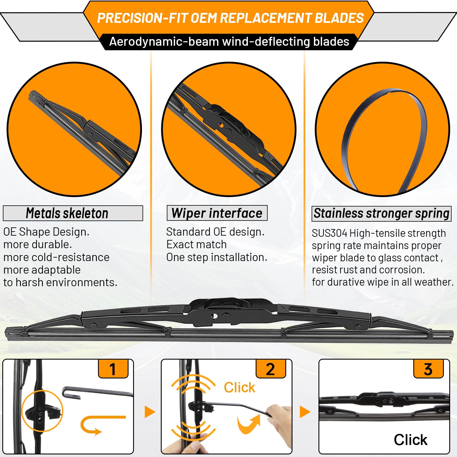AUTOBOO easy-install blades for quick replacement
