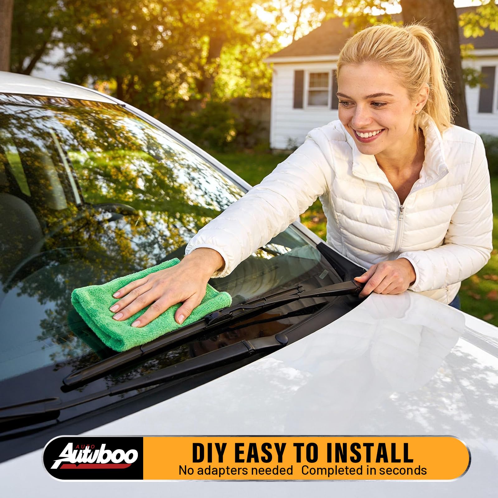 AUTOBOO packaging highlights OEM-quality construction and warranty