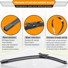 AUTOBOO wiper blades close-up shows clip design for quick installation
