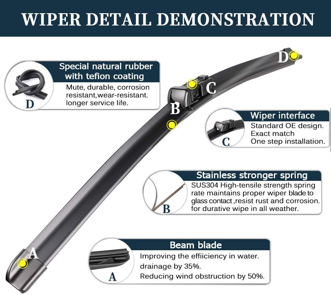 AUTOBOO wiper blades in package, ready for easy replacement
