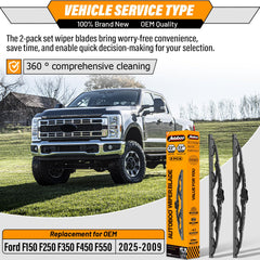 Autoboo wiper blades installed on Ford F-150 left side, showing precise fit.