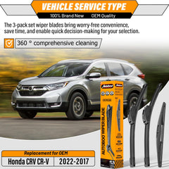 AUTOBOO front 17-inch blade delivers smooth sweeps for CR-V.